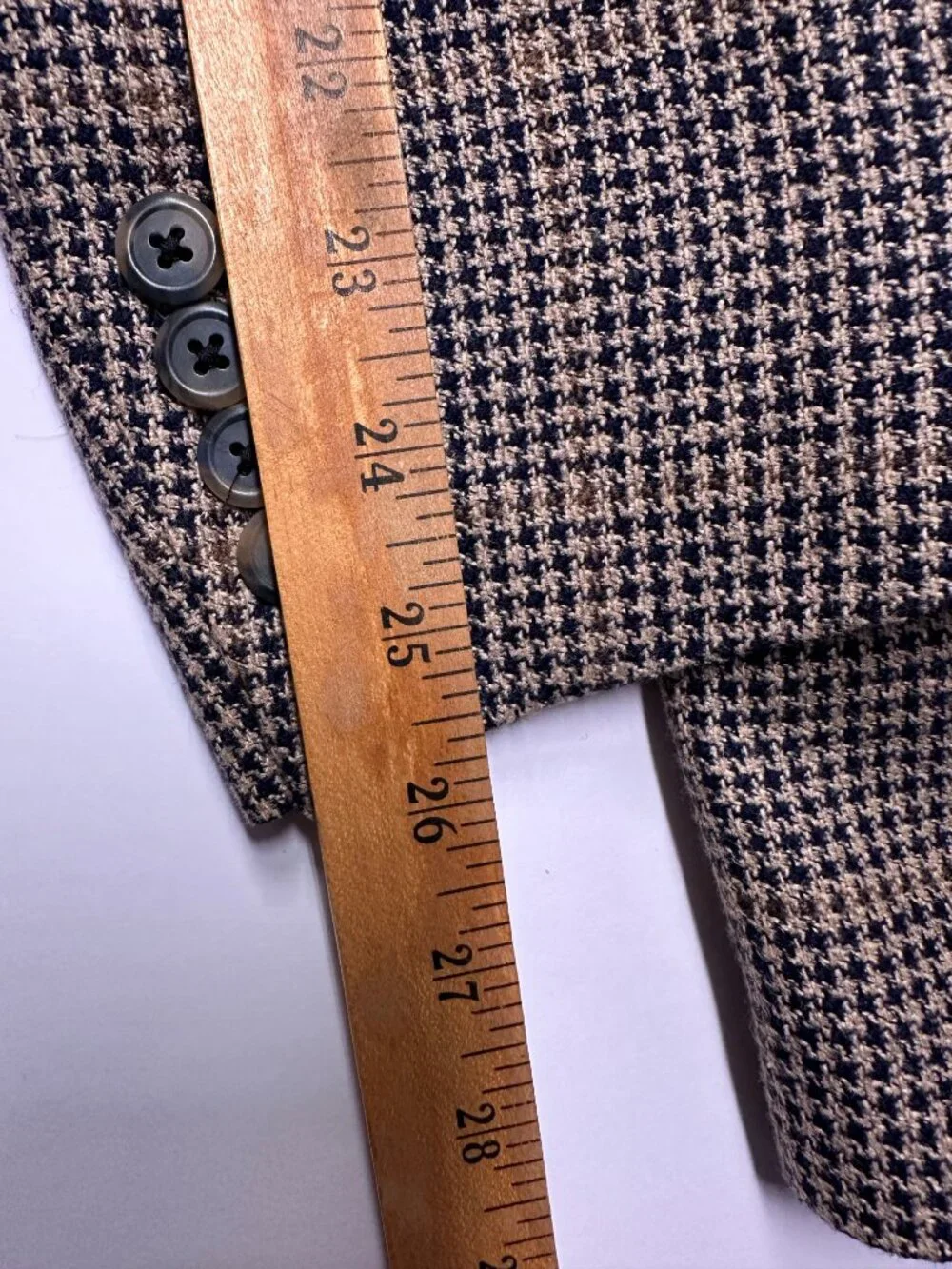 Hart Schaffner Marx Men’s 100% Wool 42 Long Houndstooth Sport Coat Blazer